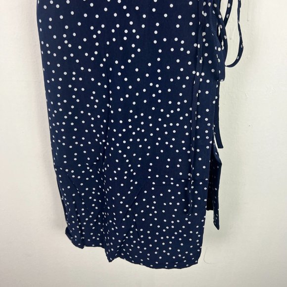 NWT Cooper St Printed Short Sleeve Wrap Mini Dress Navy Polka Dots Size Small S - Picture 5 of 13